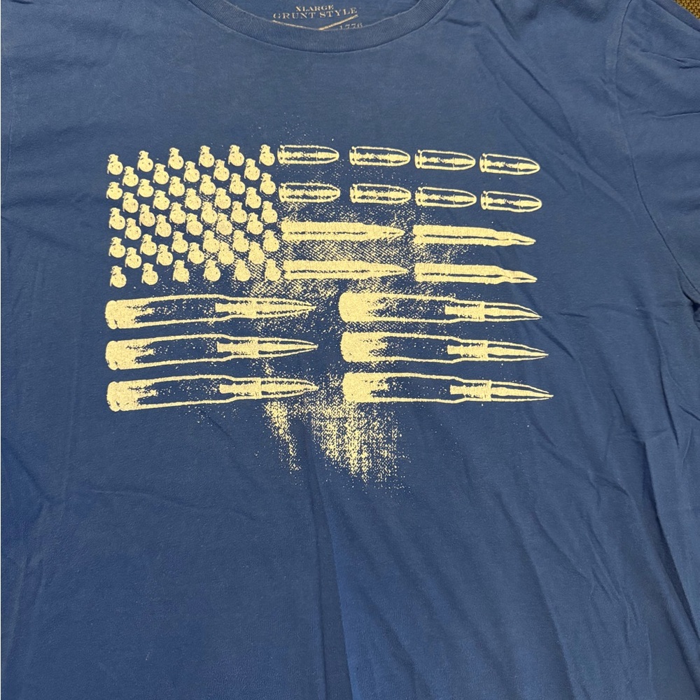 Grunt Style Blue and White Flag Graphic Tee